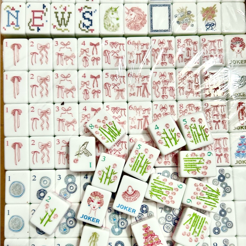 American Mahjong Tile Set Grandmillennial Coquette Mahjong 2 LEFT! - Picture 3 of 10